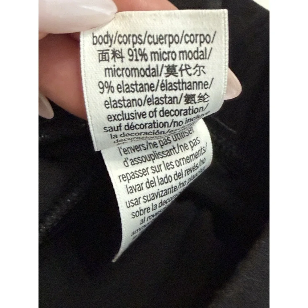 NEW victoria's secret PINK Black Campus Micro Mini Short Black Cotton Modal M